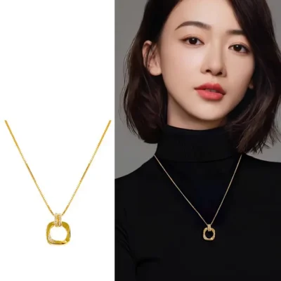 Golden Square Necklace