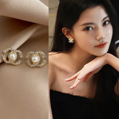 Double C earrings, high-end ear clips