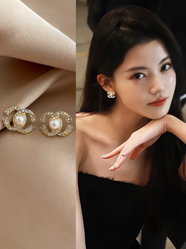 Double C earrings, high-end ear clips