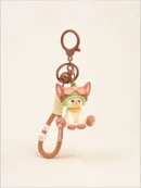 Cute helmet, pilot's glasses, German cat keychain, backpack pendant