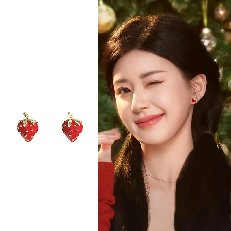 Red strawberry earrings