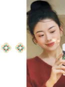 Enamel Chinese style earrings