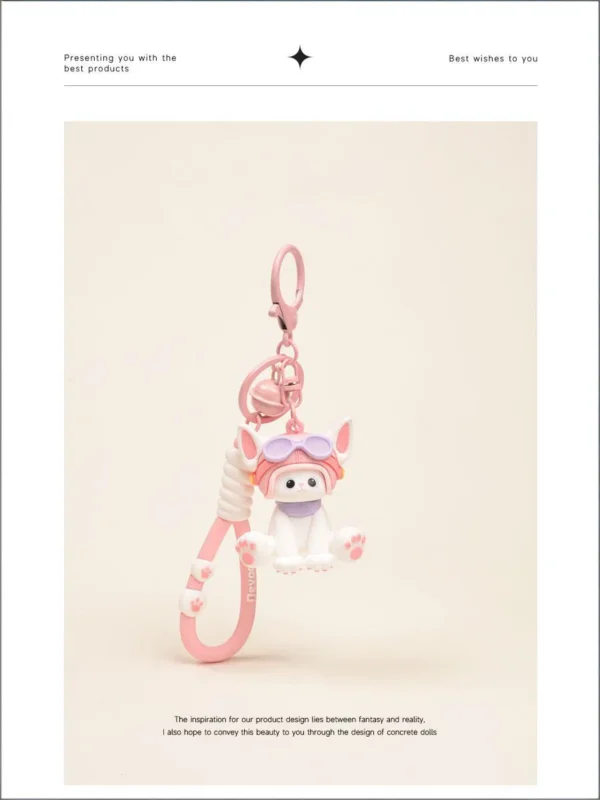 Cute helmet, pilot's glasses, German cat keychain, backpack pendant