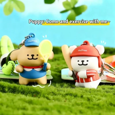 Badminton Baseball Line Puppy Keychain, Pendant